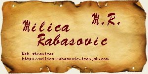 Milica Rabasović vizit kartica